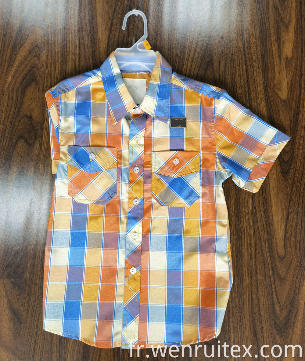 High Quality Cotton Shirting Plaid Printed Boys Shirts